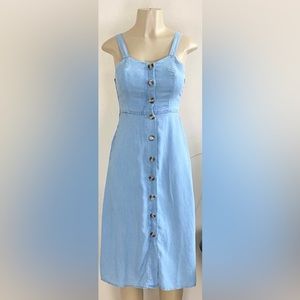JAPNA Chambray dress in blue- SIZE MED